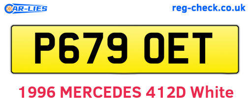 P679OET are the vehicle registration plates.