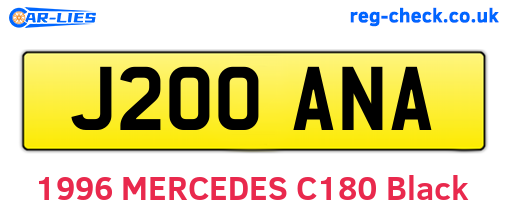J200ANA are the vehicle registration plates.