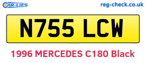 N755LCW are the vehicle registration plates.