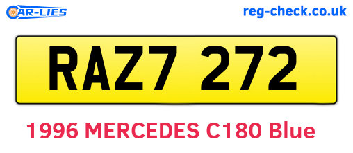 RAZ7272 are the vehicle registration plates.