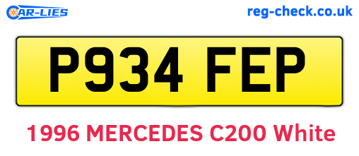 P934FEP are the vehicle registration plates.