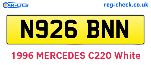 N926BNN are the vehicle registration plates.