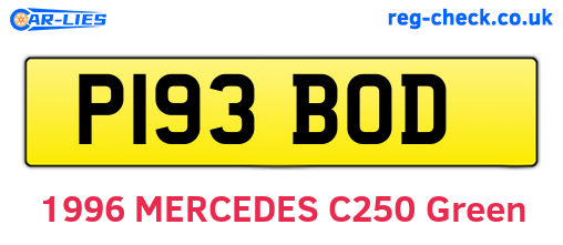 P193BOD are the vehicle registration plates.