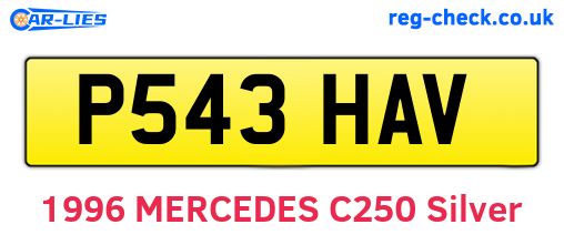 P543HAV are the vehicle registration plates.