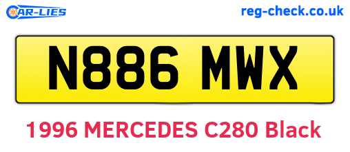 N886MWX are the vehicle registration plates.