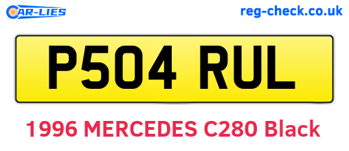 P504RUL are the vehicle registration plates.