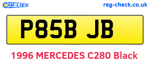 P85BJB are the vehicle registration plates.
