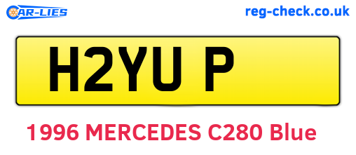 H2YUP are the vehicle registration plates.