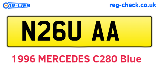 N26UAA are the vehicle registration plates.