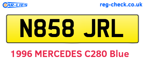 N858JRL are the vehicle registration plates.