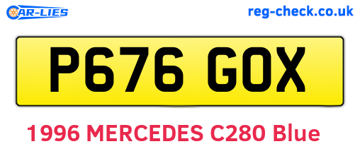 P676GOX are the vehicle registration plates.