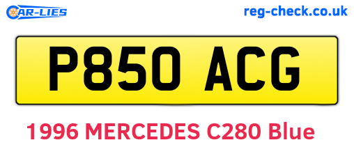 P850ACG are the vehicle registration plates.