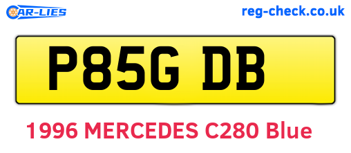 P85GDB are the vehicle registration plates.