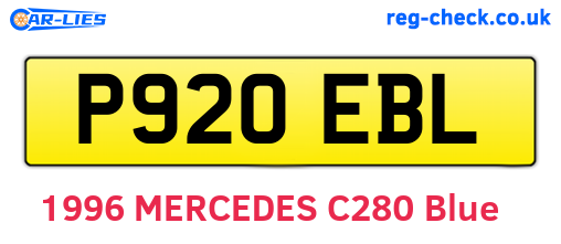 P920EBL are the vehicle registration plates.