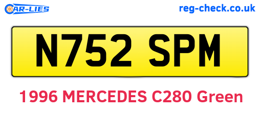 N752SPM are the vehicle registration plates.