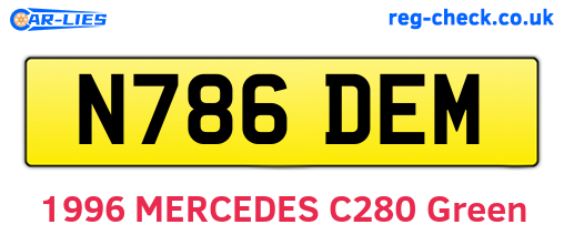 N786DEM are the vehicle registration plates.