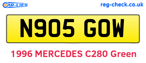 N905GOW are the vehicle registration plates.