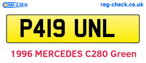 P419UNL are the vehicle registration plates.