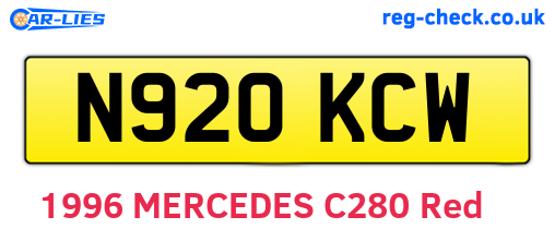 N920KCW are the vehicle registration plates.