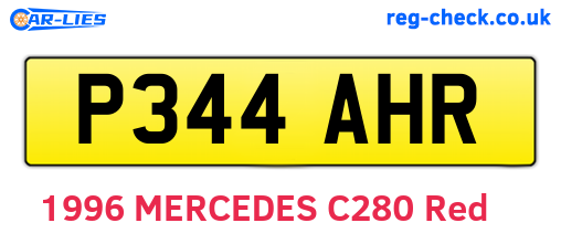 P344AHR are the vehicle registration plates.
