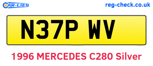 N37PWV are the vehicle registration plates.