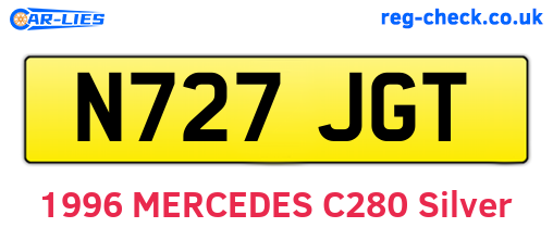 N727JGT are the vehicle registration plates.