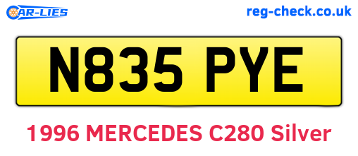 N835PYE are the vehicle registration plates.