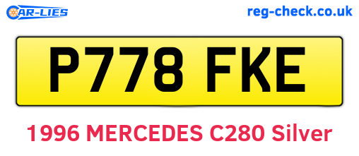 P778FKE are the vehicle registration plates.