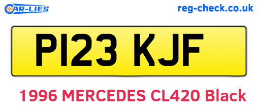 P123KJF are the vehicle registration plates.