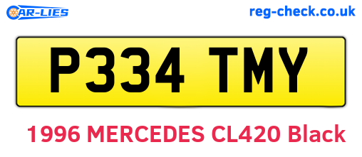 P334TMY are the vehicle registration plates.