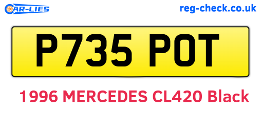 P735POT are the vehicle registration plates.