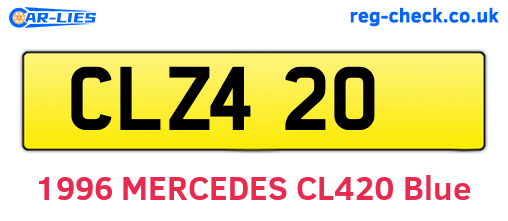 CLZ420 are the vehicle registration plates.