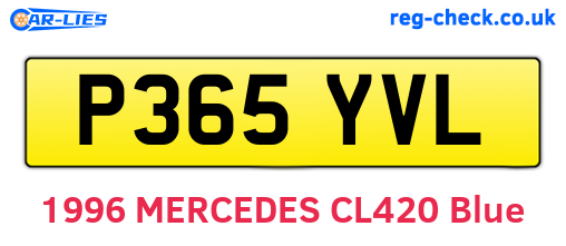 P365YVL are the vehicle registration plates.