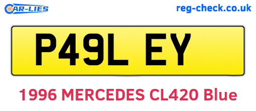 P49LEY are the vehicle registration plates.