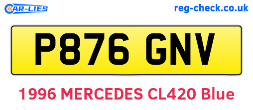 P876GNV are the vehicle registration plates.