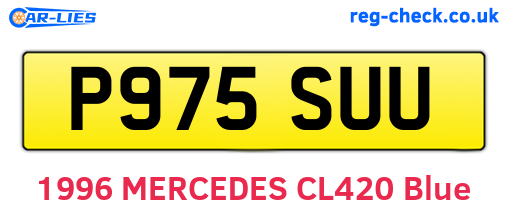 P975SUU are the vehicle registration plates.