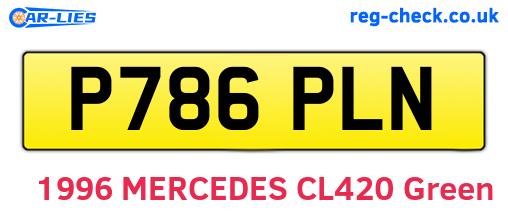 P786PLN are the vehicle registration plates.