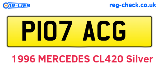 P107ACG are the vehicle registration plates.