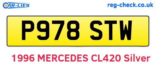 P978STW are the vehicle registration plates.