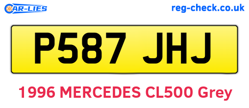 P587JHJ are the vehicle registration plates.