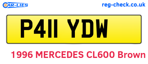 P411YDW are the vehicle registration plates.