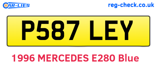 P587LEY are the vehicle registration plates.