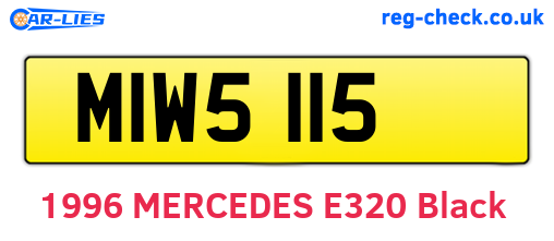 MIW5115 are the vehicle registration plates.