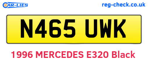 N465UWK are the vehicle registration plates.