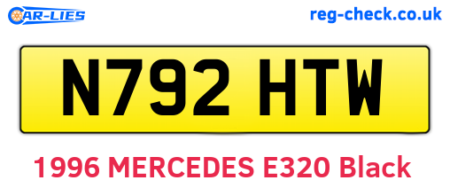 N792HTW are the vehicle registration plates.