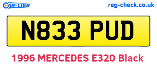 N833PUD are the vehicle registration plates.