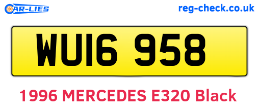 WUI6958 are the vehicle registration plates.