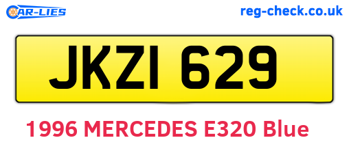 JKZ1629 are the vehicle registration plates.