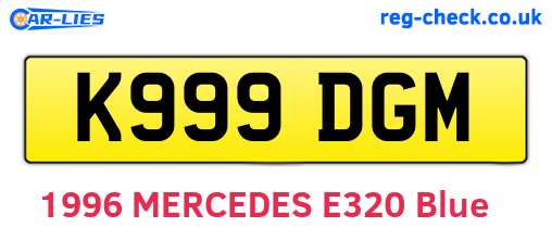 K999DGM are the vehicle registration plates.