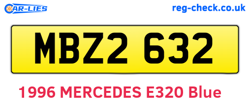 MBZ2632 are the vehicle registration plates.
